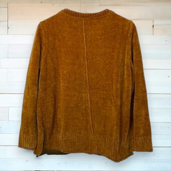 Style & Co Vibrant Oversized Mustard  Buttery Chenille Sweater, Size Medium - Picture 3 of 6